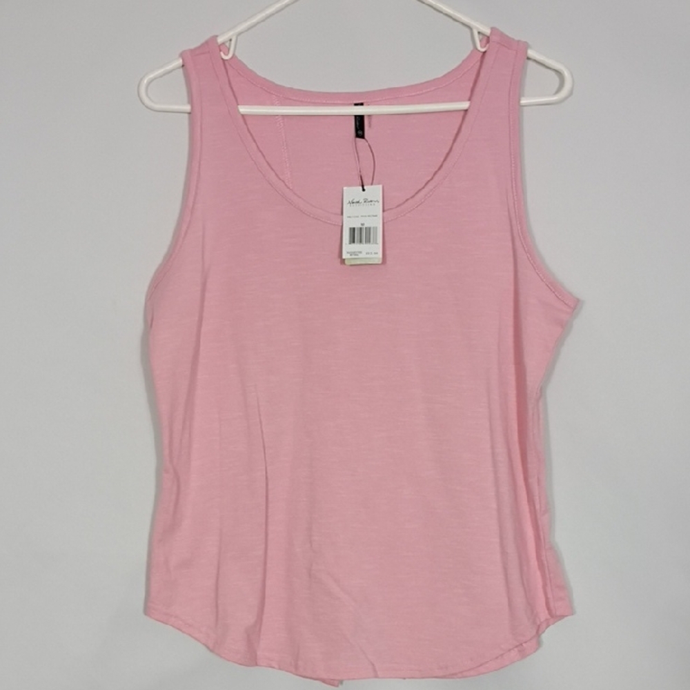 NWT North River Outfitters Pink Nectar Texture Knit  Tank Split Tail Back Sz Med